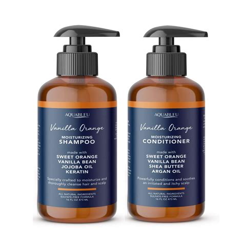 orange bottle shampoo and conditioner.